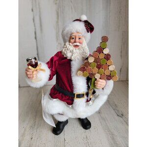 Clothtique possible dreams wine pinot north pole RARE cork screw Xmas figure‎
